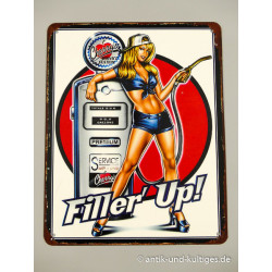 Blechschild Filler Up Pin...