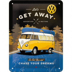 VW Blechschild Bulli Let's Get Away Night - Nostalgic-Art