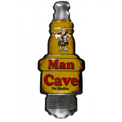 Blechschild Zündkerze Man Cave