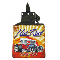 Blechschild Feuerzeug Hot Rod
